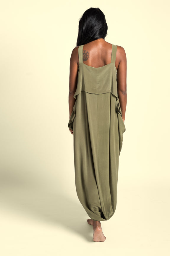 Stephany Draped Front Pleat Strap Dress - Republic of Mode