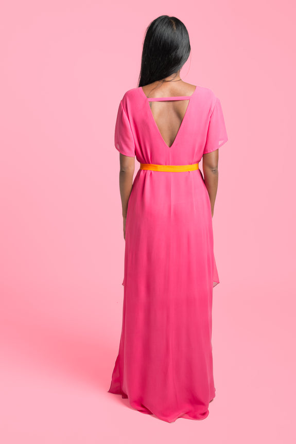 Stephany Silk Slim-Cut Low Back Dress - Republic of Mode