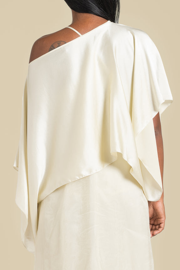 Stephany Silk Boat-Neck Top - Republic of Mode