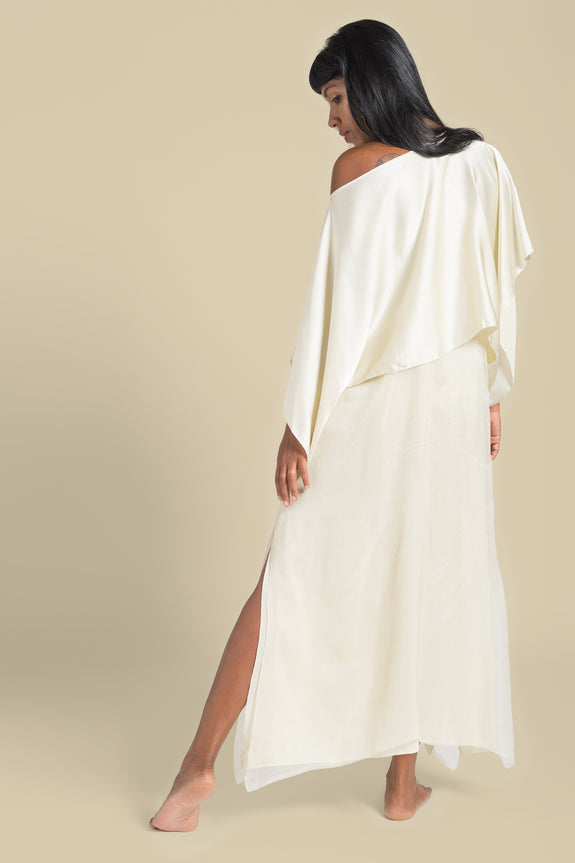 Stephany Silk Slip Dress w/ Boat Neck Top - Republic of Mode