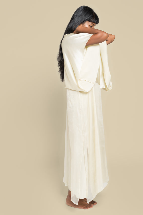 Stephany Silk Slip Dress w/ Boat Neck Top - Republic of Mode