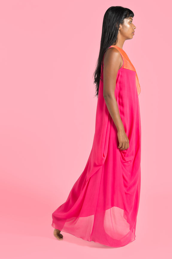 Stephany Silk One Shoulder w/ Organza Drape - Republic of Mode
