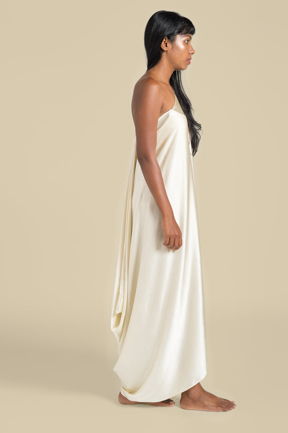 Stephany Silk Pleated One Shoulder Dress - Republic of Mode