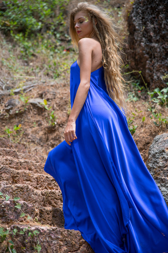 Stephany Silk Tie-up One Shoulder Dress - Republic of Mode