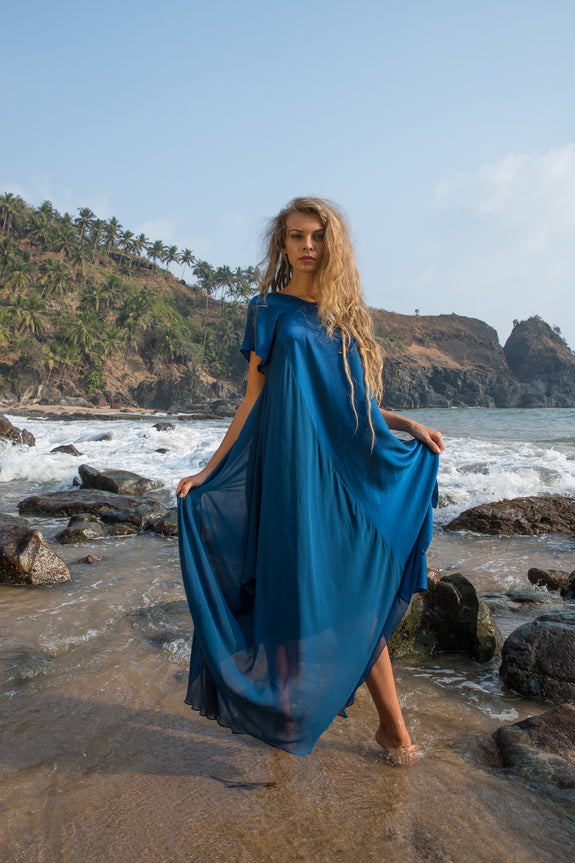 Stephany Silk One Shoulder Style Dress - Republic of Mode