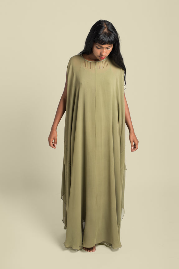 Stephany Silk Kaftan Style Dress w/ Slip - Republic of Mode
