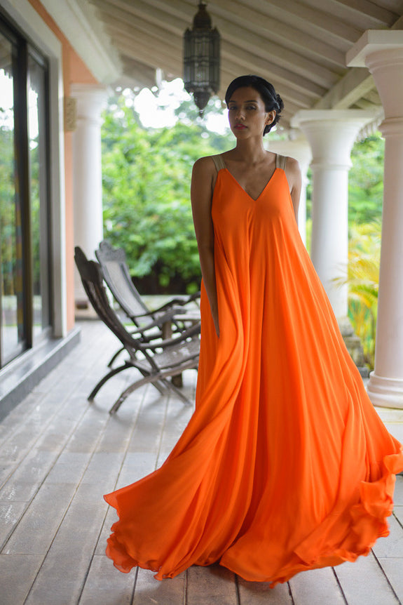 Stephany Silk Flared Low Back Dress - Republic of Mode