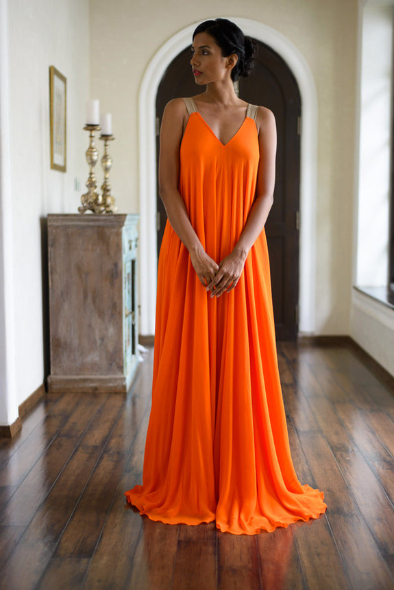 Stephany Silk Flared Low Back Dress - Republic of Mode