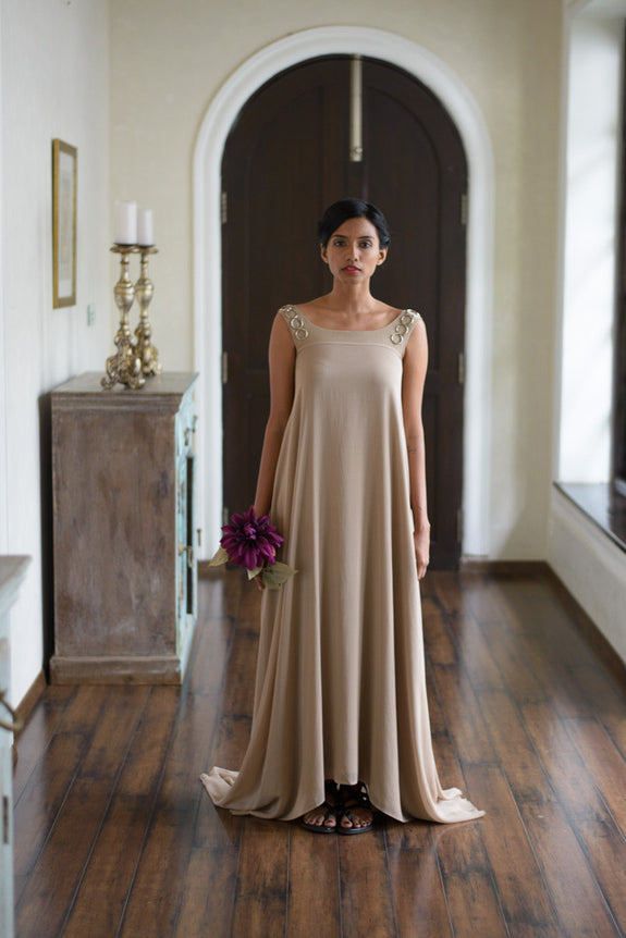 Stephany Silk Back Cowl Dress w/ Keychain Ring Detail - Republic of Mode