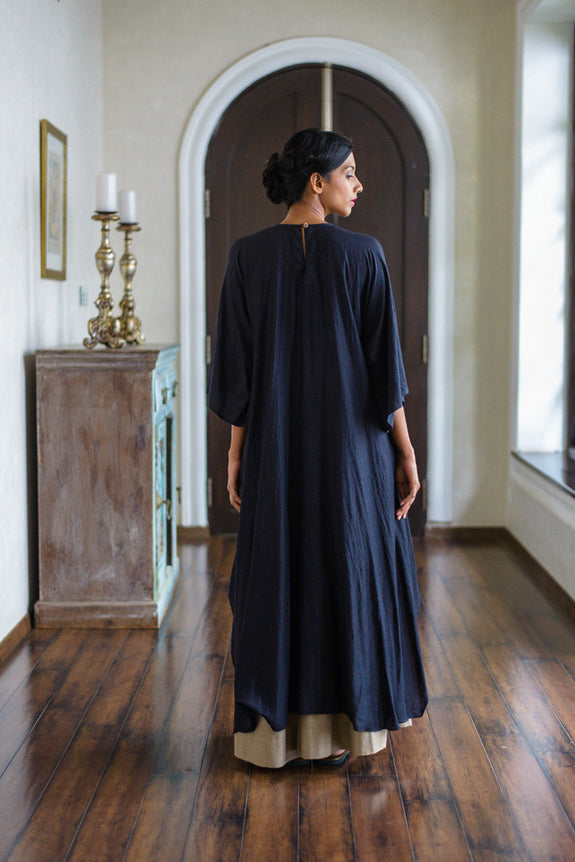 Stephany Silk Kimono-Sleeve Draped Tunic - Republic of Mode