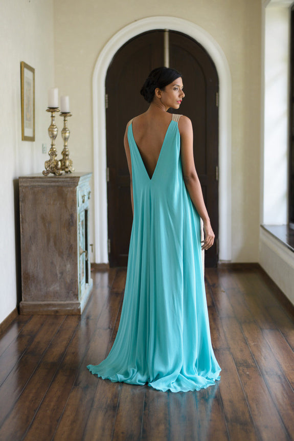 Stephany Silk Low Back Maxi Dress - Republic of Mode