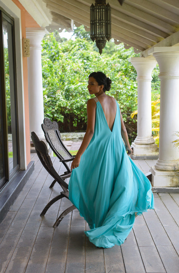 Stephany Silk Low Back Maxi Dress - Republic of Mode