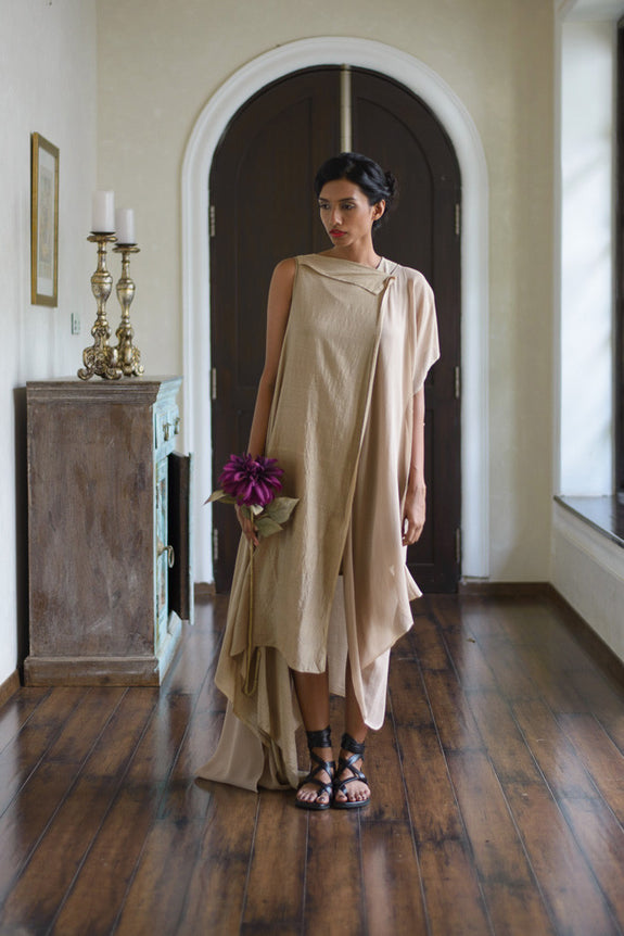 Stephany Silk One Sleeve Dress w/ Pocket Detail - Republic of Mode