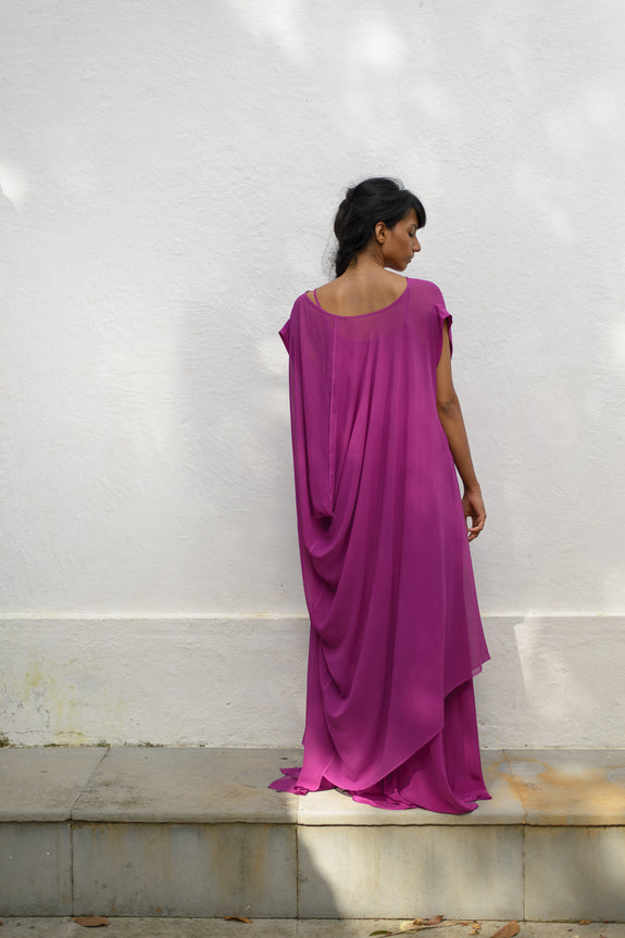 Stephany Silk Draped Front Tie-up Dress - Republic of Mode