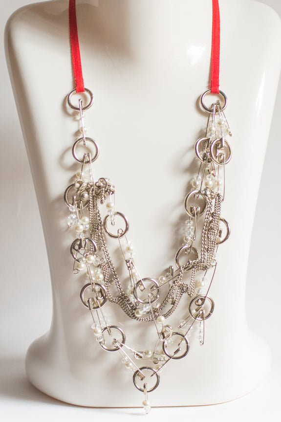 Stephany Safety Pin & Key Chain Necklace - Republic of Mode