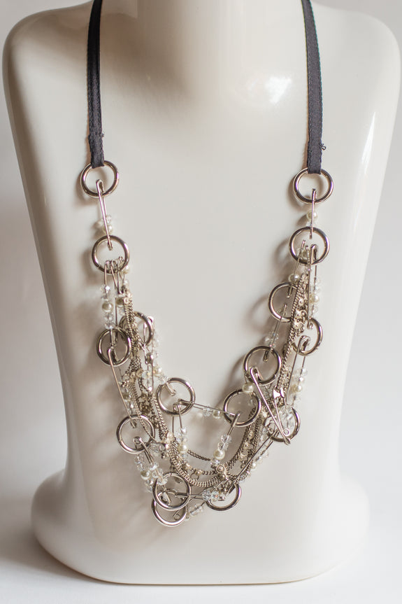 Stephany Safety Pin & Key Chain Necklace - Republic of Mode