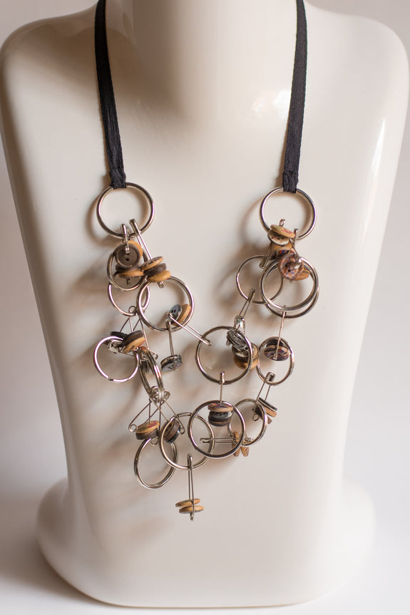 Stephany Button & Key Chain Necklace - Republic of Mode