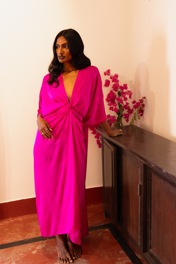 Stephany Knotted V Neck Kaftan - Republic of Mode