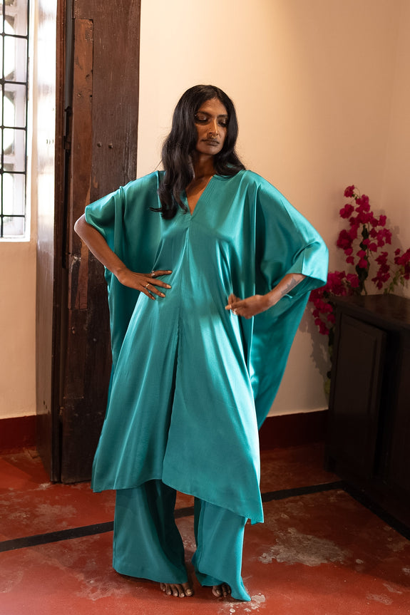 Stephany Silk Tie-up Kaftan Set - Republic of Mode