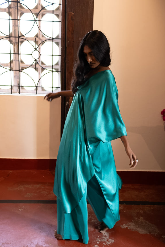 Stephany Silk Tie-up Kaftan Set - Republic of Mode