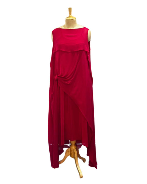 Silk High Neck Knotted Draped Dress