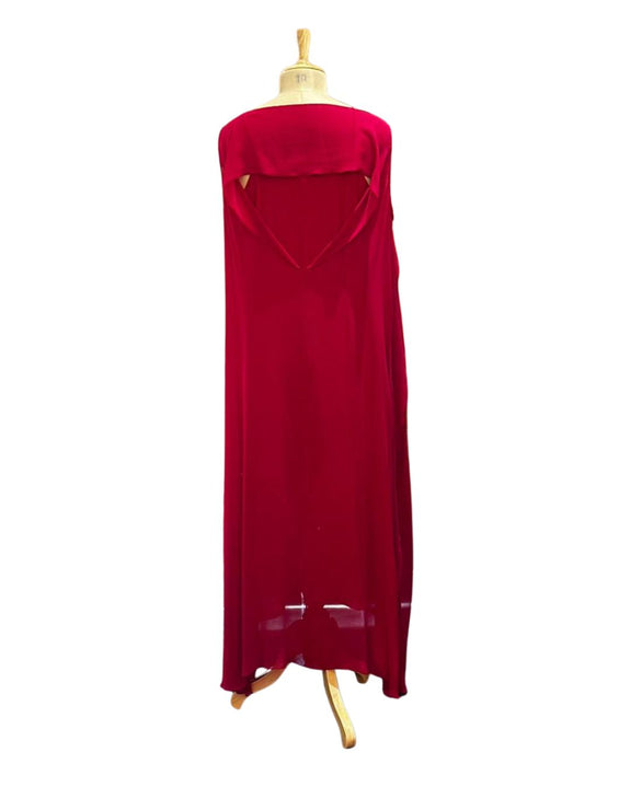 Silk High Neck Knotted Draped Dress