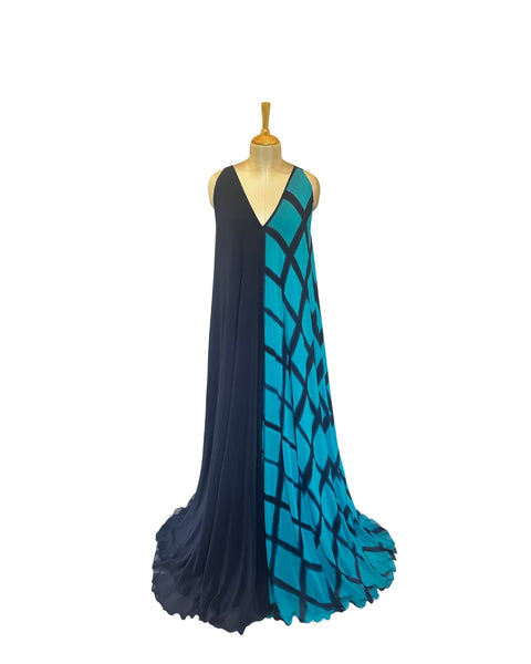 Stephany Silk V Neck Tiedye Dress - Republic of Mode