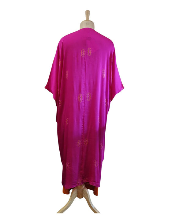 Silk Knotted Tiedye Kaftan Set