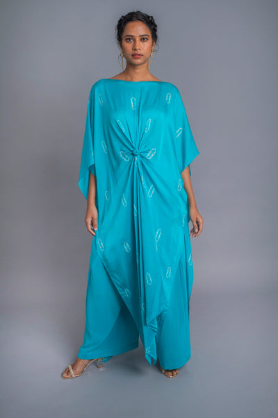 Stephany Silk Tie-dye Knot Kaftan Set - Republic of Mode