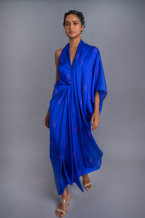 Stephany Silk Knot Tie-dye Scarf Dress - Republic of Mode