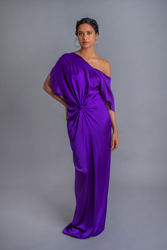 Stephany Silk 2 Way One Shoulder Dress - Republic of Mode