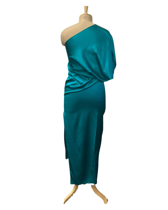 Silk Knotted One Shoulder Dress