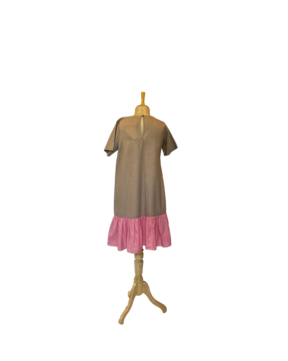 Stephany Linen A-line Ruffled Hem Dress - Republic of Mode