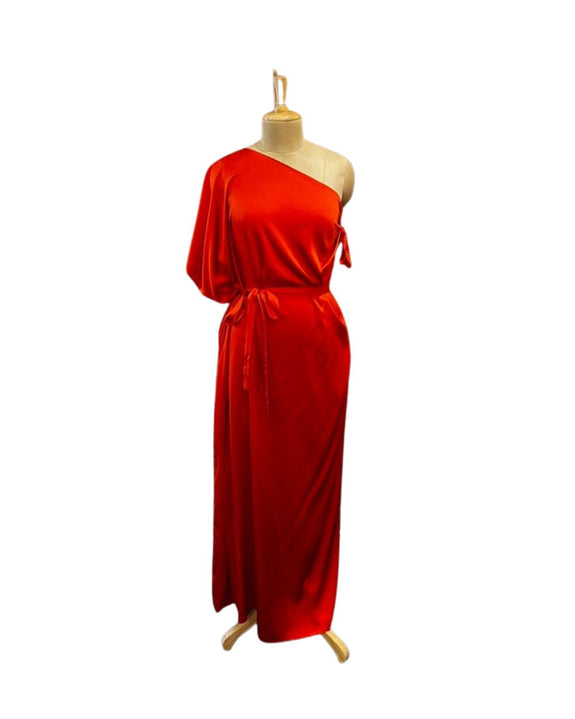 Silk One Shoulder Dress