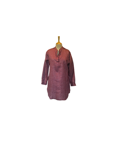 Stephany Linen Kurta Collar Shirt - Republic of Mode