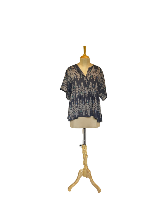 Stephany Cotton Printed Gathered Top - Republic of Mode