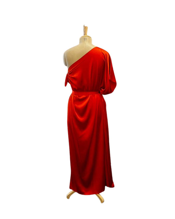 Silk One Shoulder Dress