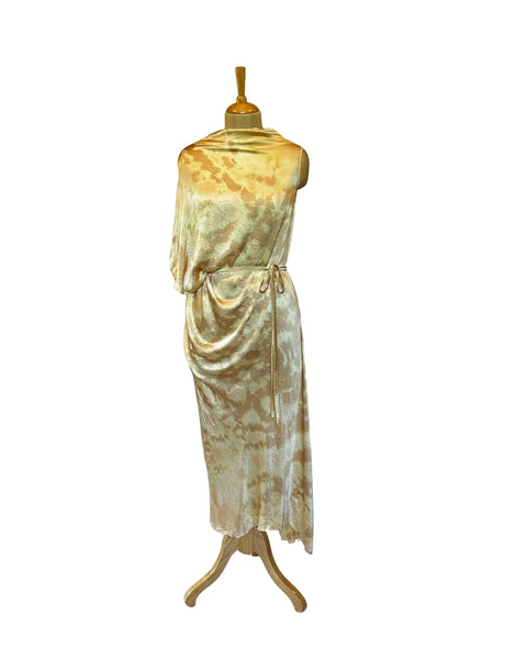 Stephany Silk Deconstructed Marble Print Dress - Republic of Mode