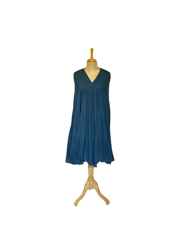 Stephany Cotton Sleeveless V-neck Midi Dress - Republic of Mode