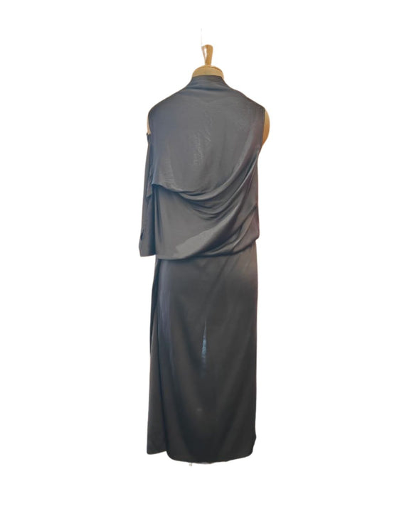 Silk Front Tieup Elasticated Dress