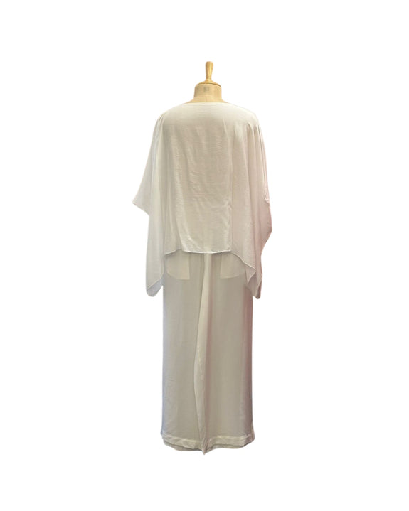 Cotton Silk Boat Neck Set