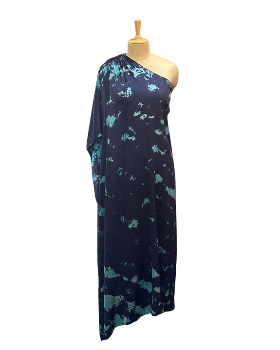 Silk One Shoulder Tiedye Dress
