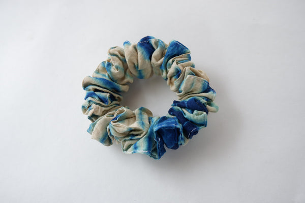 Stephany Muga Silk Tie-Dye Turquoise Scrunchy - Republic of Mode