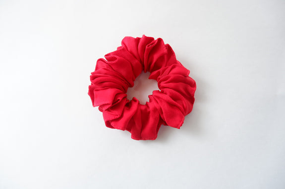 Stephany Cotton Satin Red Scrunchy - Republic of Mode