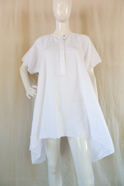 Stephany Cotton Shirt Style High Low Tunic - Republic of Mode