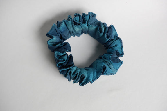 Stephany Silk Tie-Dye Turquoise Scrunchy - Republic of Mode