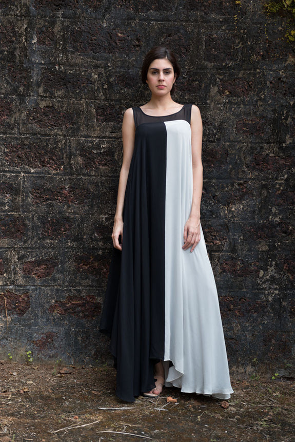 Stephany Silk Monochrome Deconstructed Dress - Republic of Mode