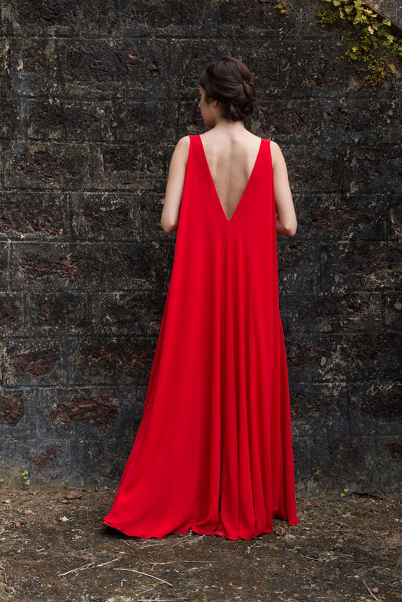 Stephany Silk Low-Back Maxi Dress - Republic of Mode