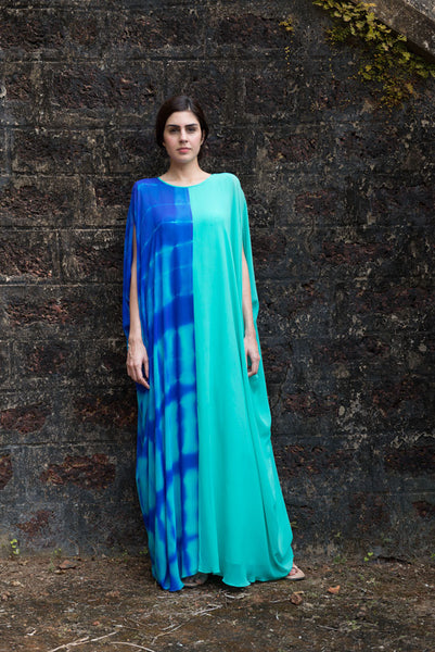 Stephany Silk Fold-Dye Panelled Dress - Republic of Mode