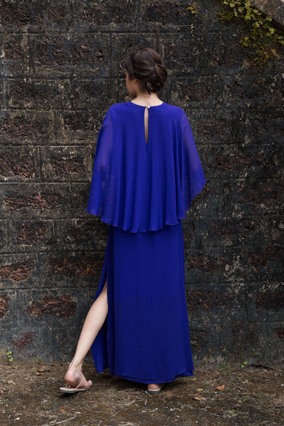 Stephany Silk Cape Dress - Republic of Mode